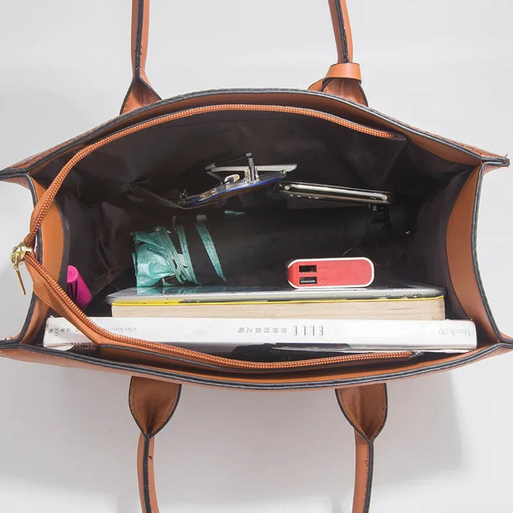 Sabrina | Crocodile Print Handbag Set