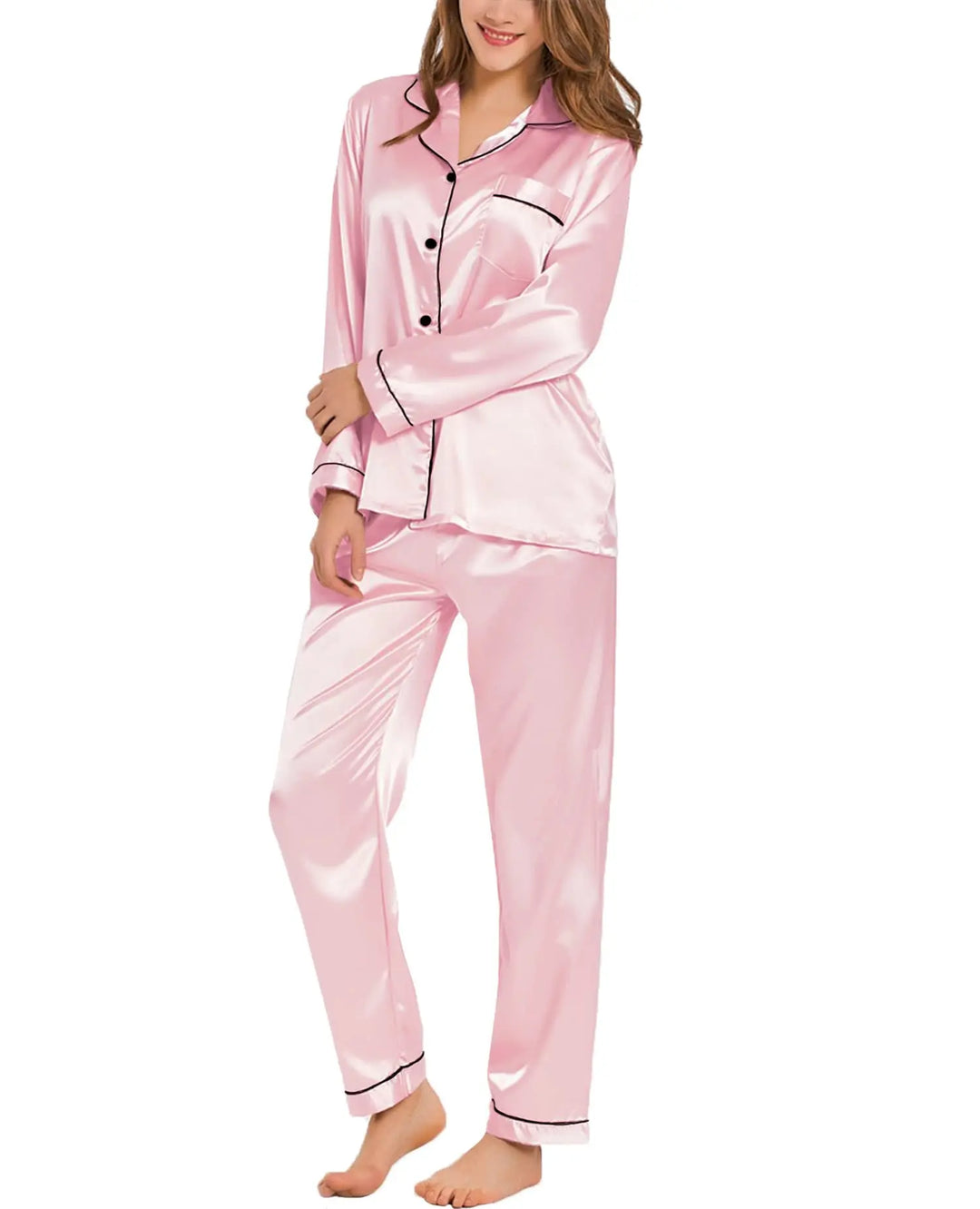 Trim Classic Pure Silk Pyjama Set