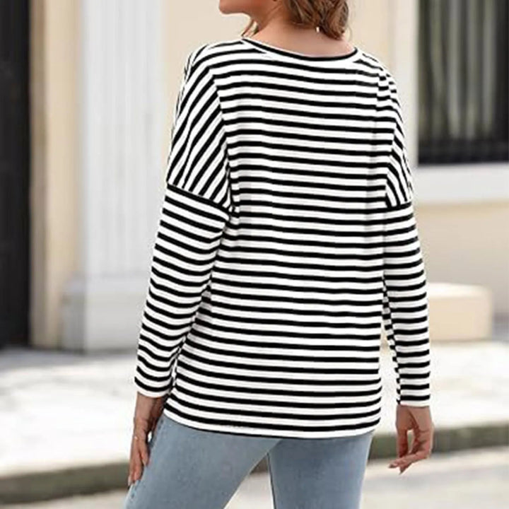 Long Sleeve Top - White Striped