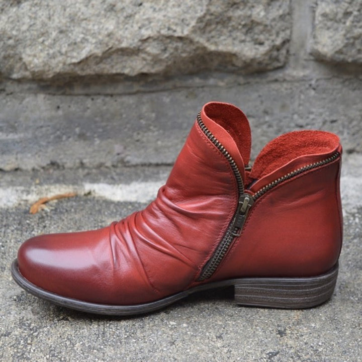 Marion | Leather Boots with Zipper