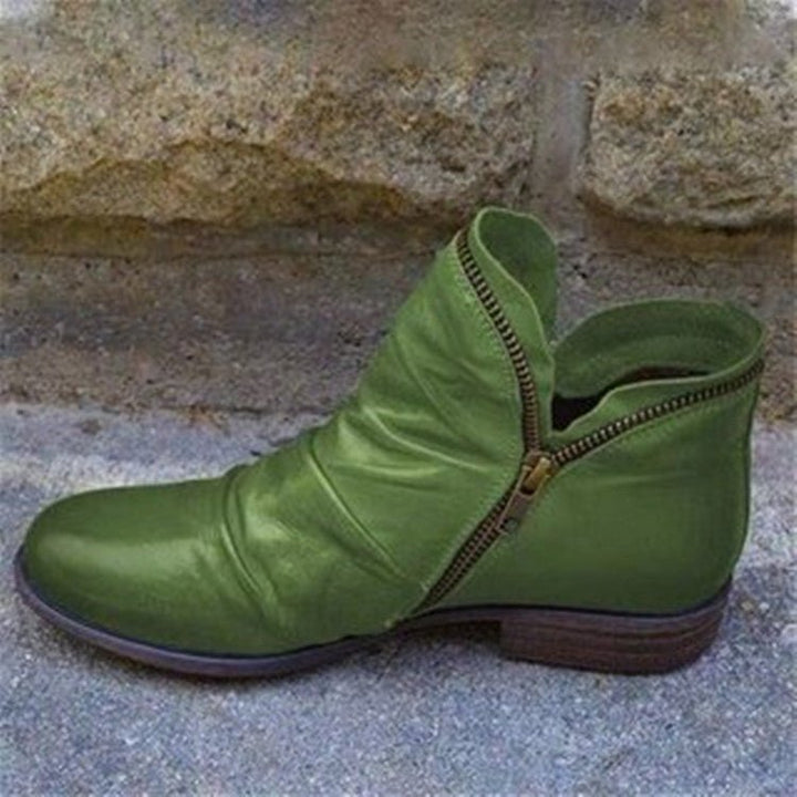 Marion | Leather Boots with Zipper