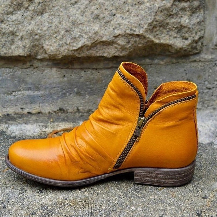 Marion | Leather Boots with Zipper
