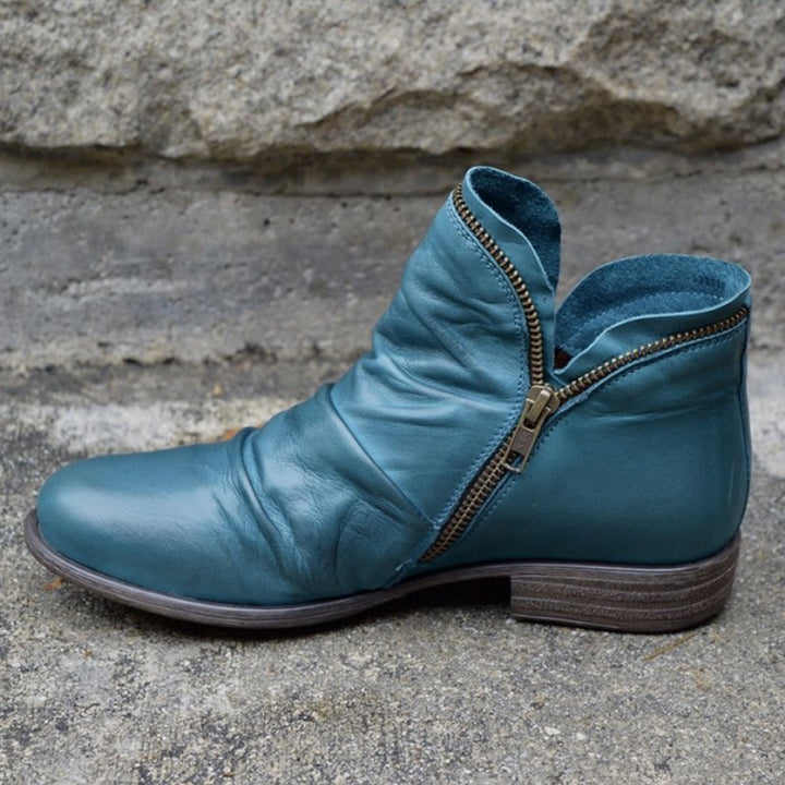 Marion | Leather Boots with Zipper
