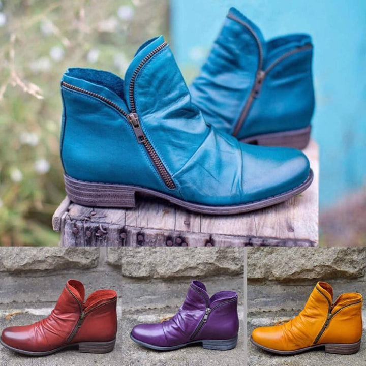 Marion | Leather Boots with Zipper