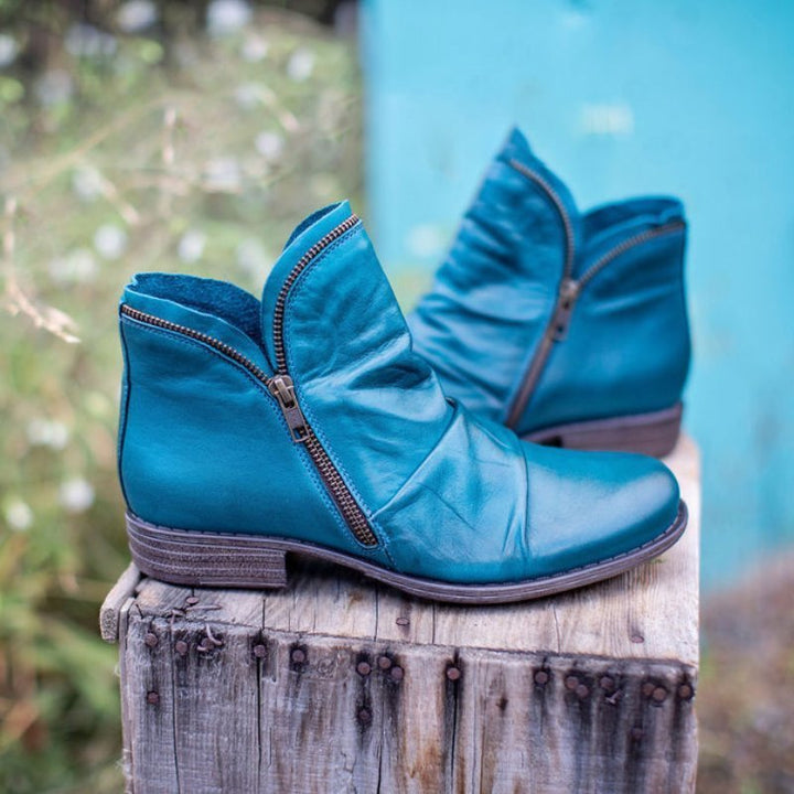 Marion | Leather Boots with Zipper